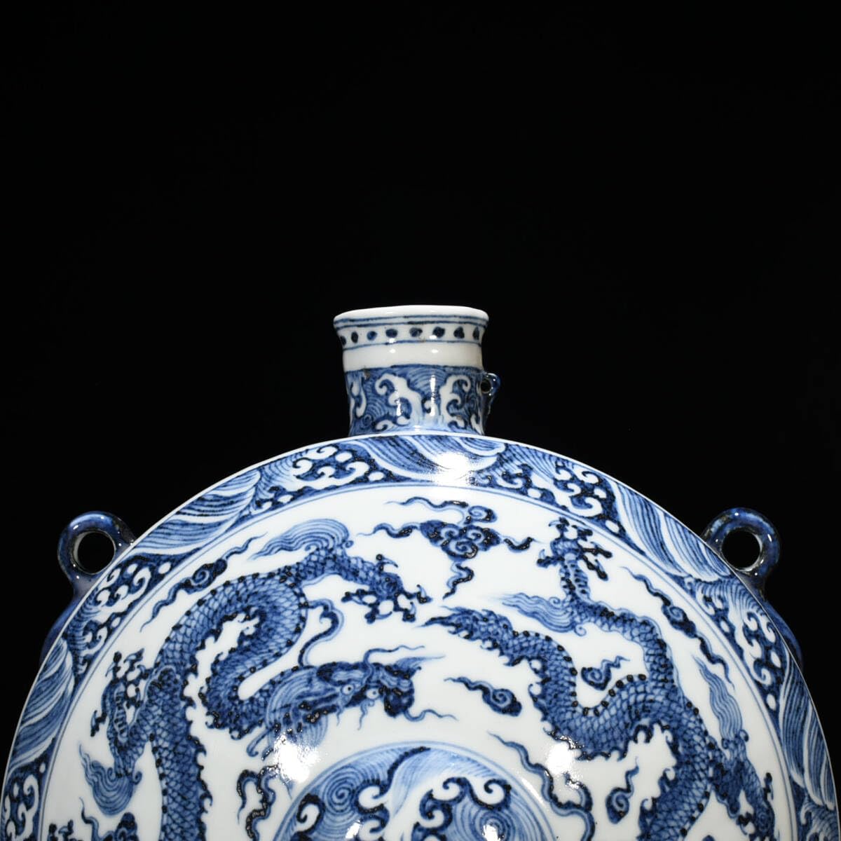 銀閣】中国美術 青花 山水画 題詞 六方 紙筒 壷 旧家蔵出(UM193) 高